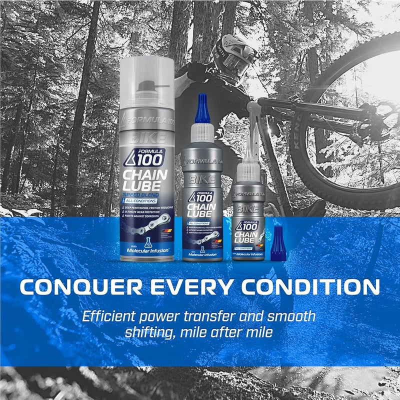Formula 100 All Conditions Bike Chain Lube – All-Weather Lubricant for Bicycles & Electric Bikes – Protects Against Wear, Reduces Friction, Fights Corrosion – 50ml (1.69 oz) - Image 5